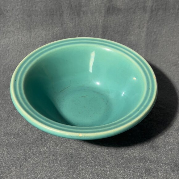 Bauer Vintage Plain Ware Pudding Bowl Green turquoise 5" - Picture 1 of 6